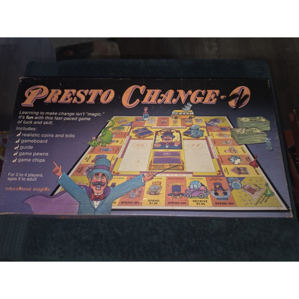 Presto Change-O Board Vintage Game Educational Insights Complete